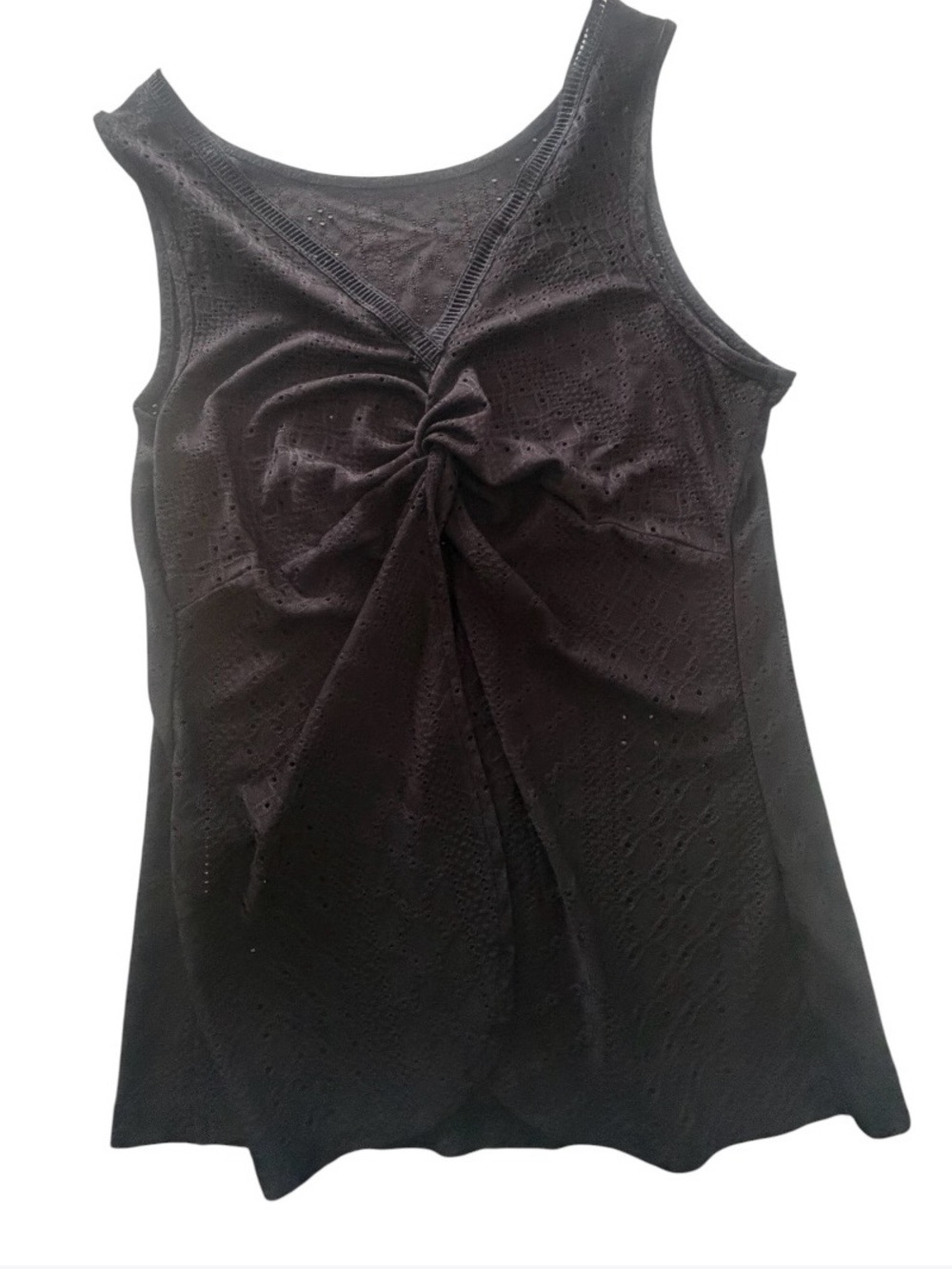 Black Knot-Front Sleeveless Women's Top